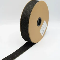 Gurtband Glamour schwarz goldfarbig Metallic-Effekte Meterware 40mm Breite