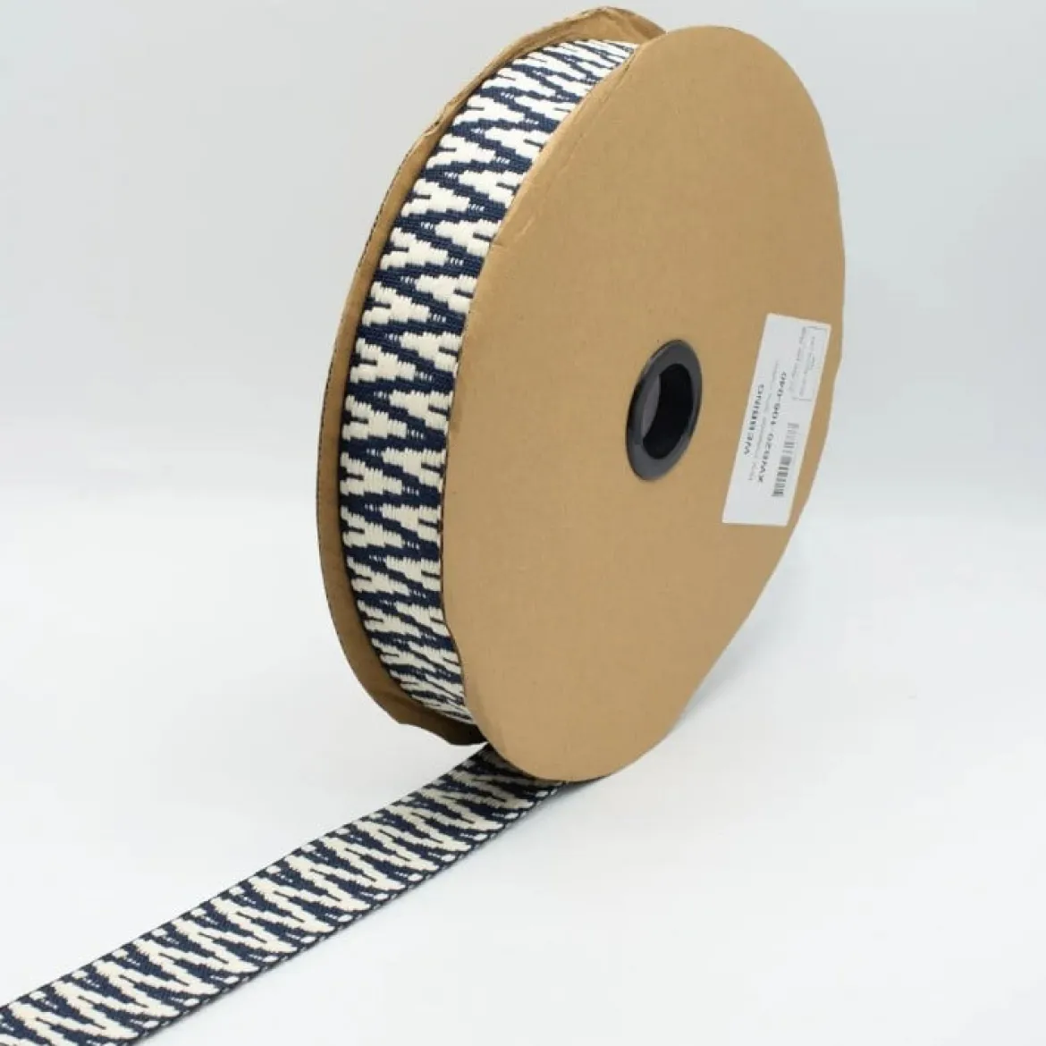 Gurtband Ikat Struktur dunkelblau-weiß Meterware 40mm Breite