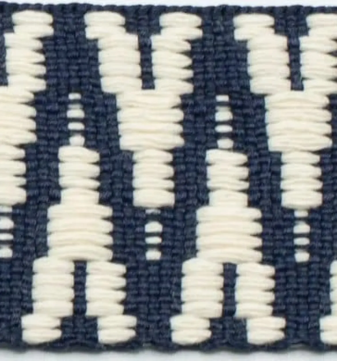Gurtband Ikat Struktur dunkelblau-weiß Meterware 40mm Breite