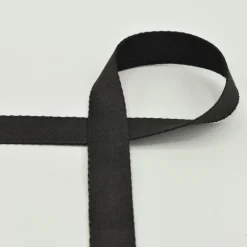 Gurtband Meterware extra weich black schwarz 2,5 cm Breite