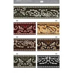 Gurtband Paisley Jacquard dunkelbraun ecru 4,8cm Breite