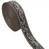 Gurtband Paisley Jacquard grau weiß 4,8cm Breite