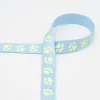 Gurtband Pfoten reflektierend hellblau gelb 20mm Breite