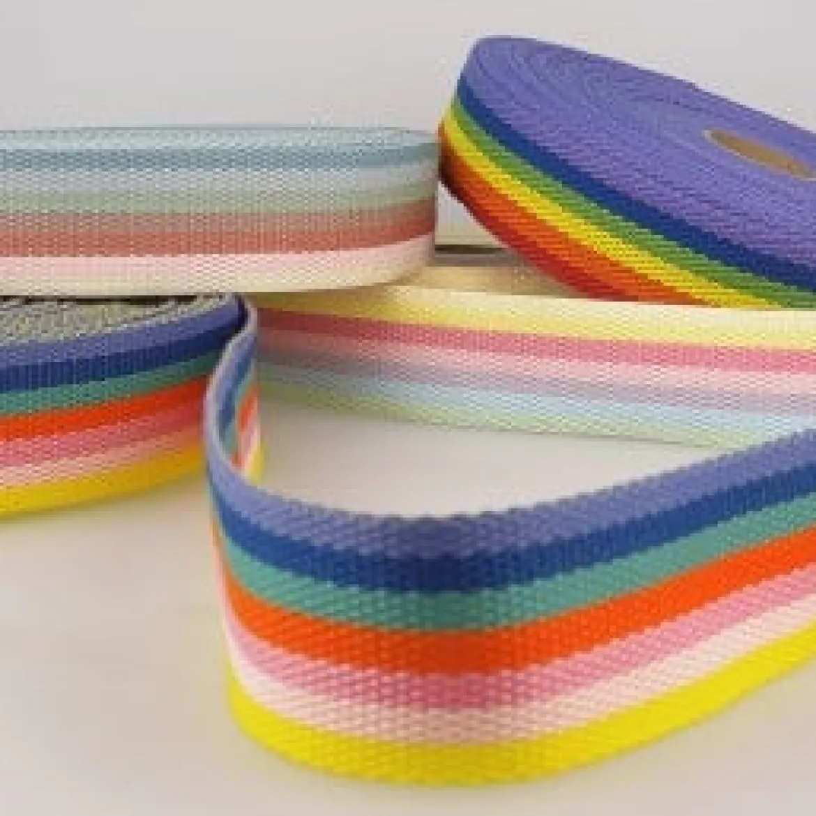Gurtband robust für Taschen gestreift multicolor 40mm breit