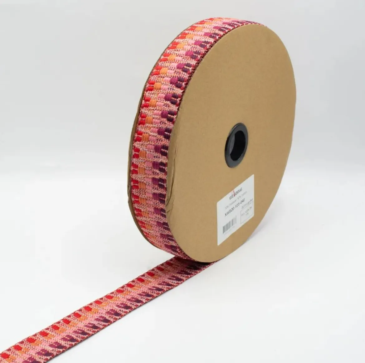 Gurtband Zacken Struktur rot Meterware 40mm Breite