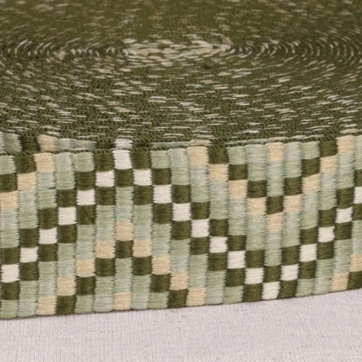 Gurtband Zickzack Chevron hellkhaki grün weiß 3,8cm Breite
