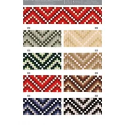 Gurtband Zickzack Chevron hellkhaki grün weiß 3,8cm Breite