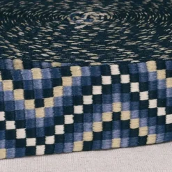 Gurtband Zickzack Chevron marineblau blau weiß 3,8cm Breite