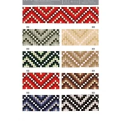 Gurtband Zickzack Chevron rot beige weiß 3,8cm Breite