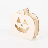 Halloween Kürbiskopf Holz 13x13x13,5cm