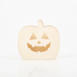 Halloween Kürbiskopf Holz 13x13x13,5cm