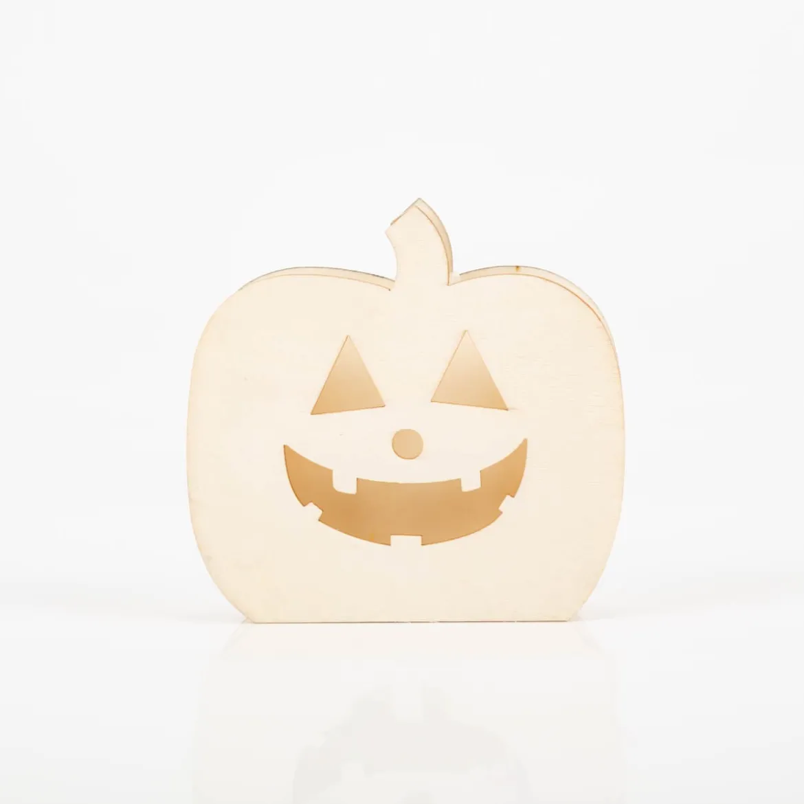 Halloween Kürbiskopf Holz 13x13x13,5cm