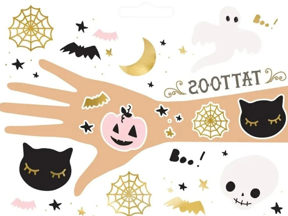 Halloween Tattoos BOO! abwaschbar 12 Stk