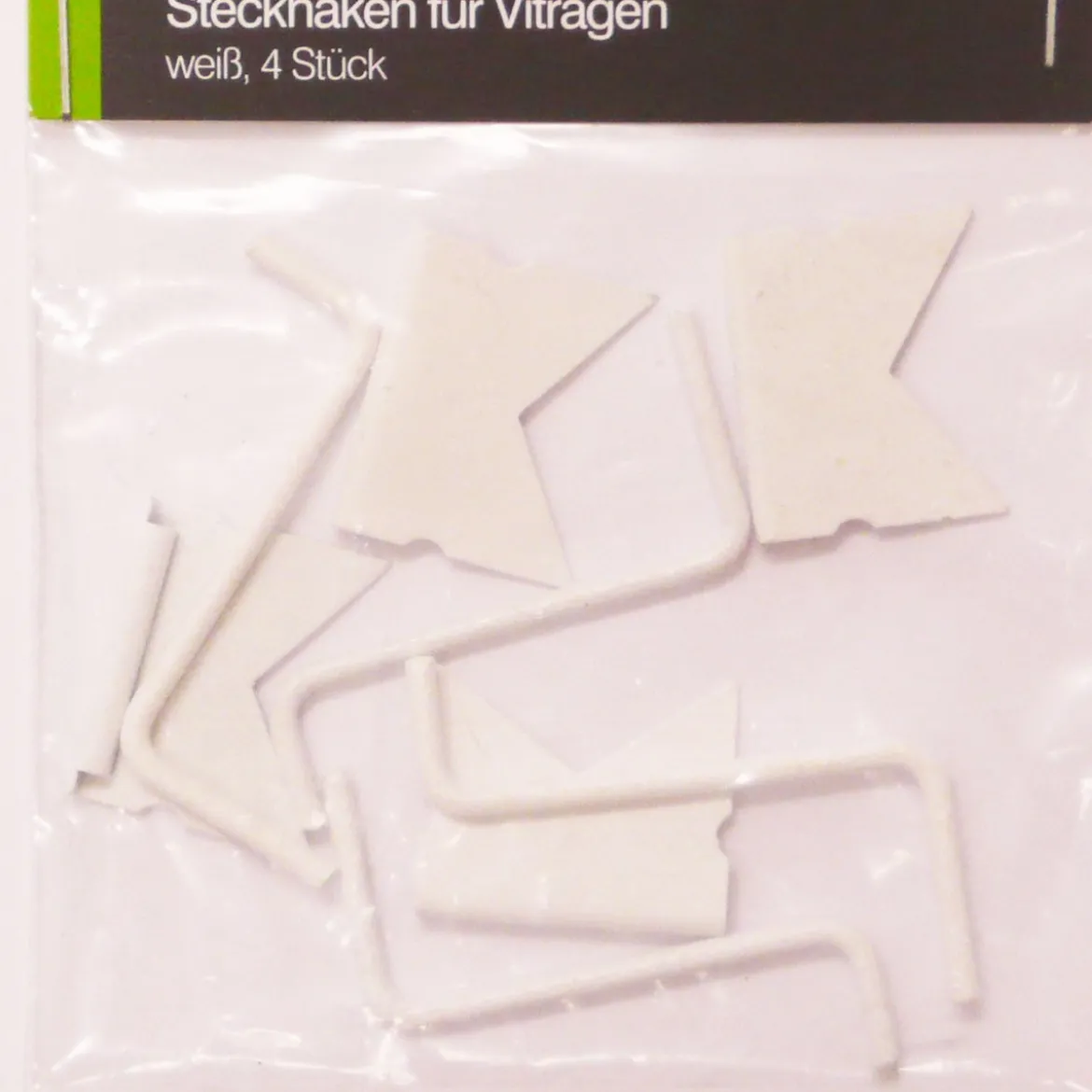 Halter Steckhaken für Vitragen Scheibendeko weiß 4er Pack
