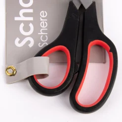Handarbeitsschere Edelstahl Soft Griff schwarz rot 24cm
