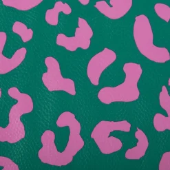 Happy Leo Kunstleder Leo Grün Pink von Cherry Picking by Swafing