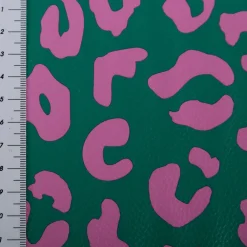 Happy Leo Kunstleder Leo Grün Pink von Cherry Picking by Swafing
