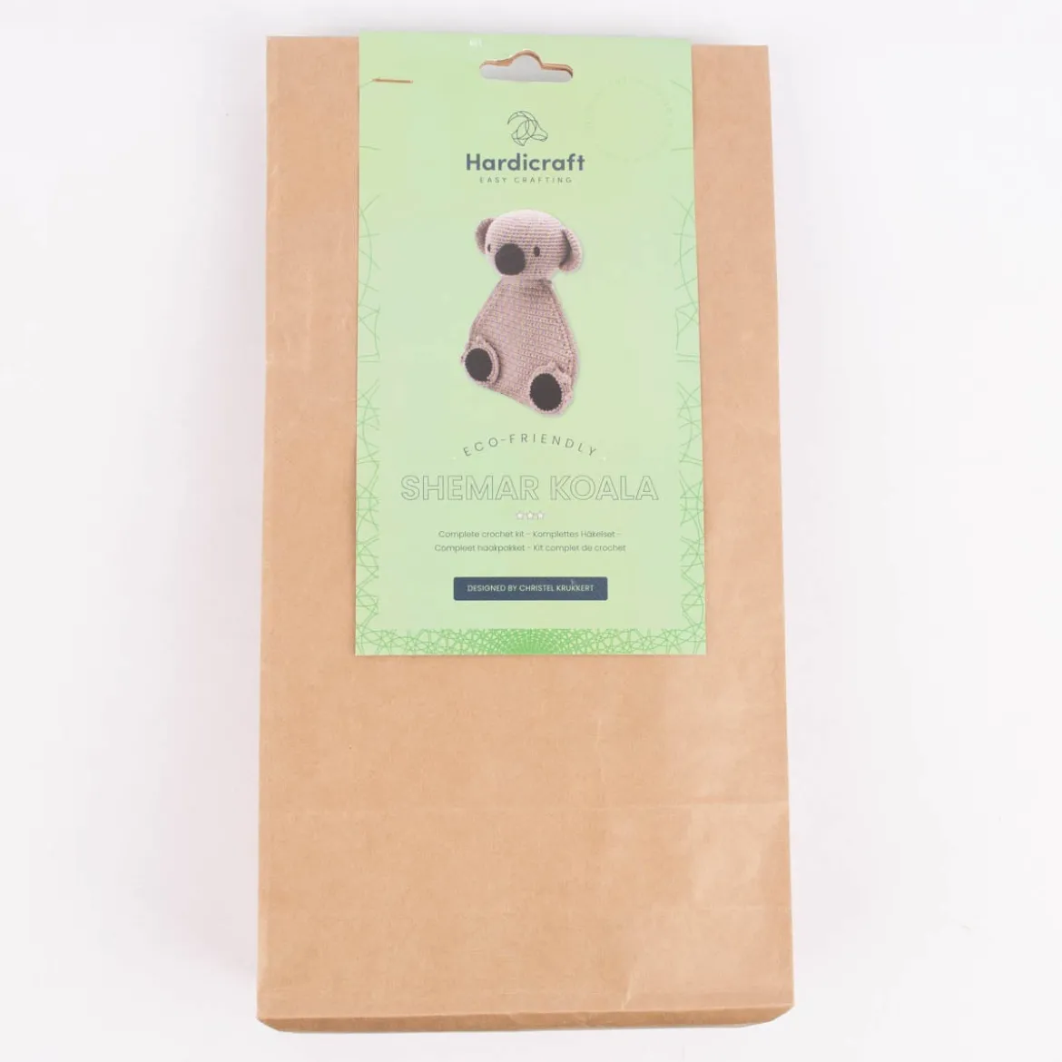 HardiCraft Häkelset für Kuscheltier Koala Shemar Eco-friendly grau schwarz mehrteilig