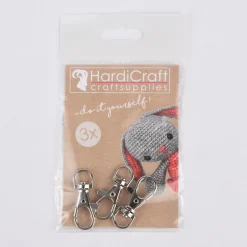 HardiCraft Karabinerhaken 3er Set silberfarbig 4cm