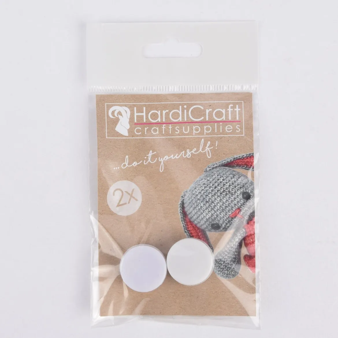 HardiCraft Rasseldosen 2er Set Kunststoff weiß 2cm