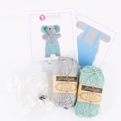 HardiCraft Strickset für Kuscheltier Elefant Sonny grau blau mehrteilig