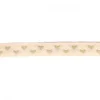 Herzchenborte Band mit Herzen Ripsband 9mm breit hellrosa goldfarbig 25m Rolle