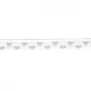 Herzchenborte Band mit Herzen Ripsband 9mm breit weiß silberfarbig 25m Rolle
