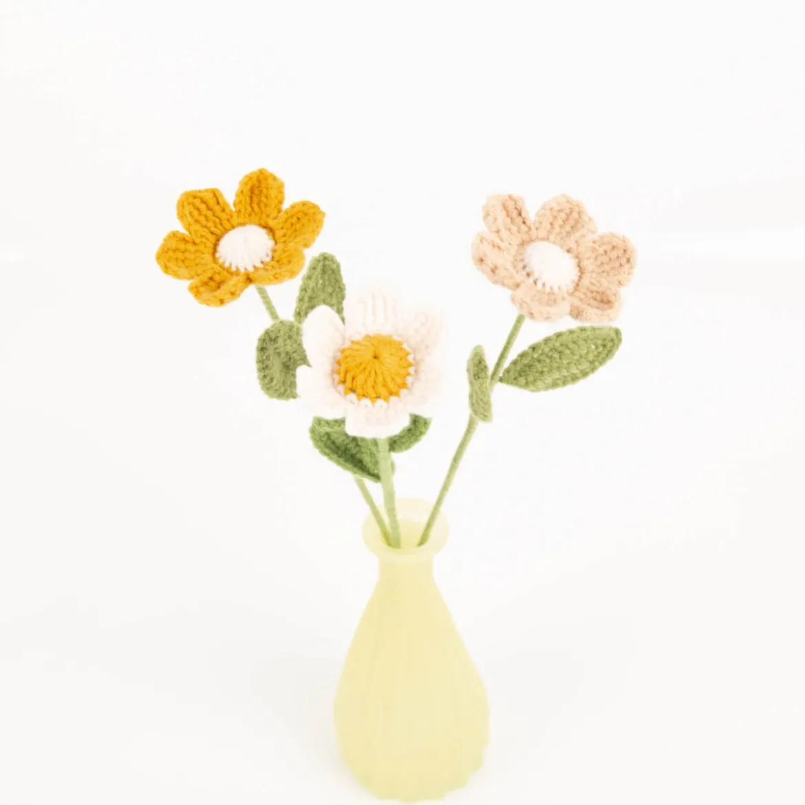 Häkelblume Dekoblume weiß, beige oder gelb 30cm von Boltze