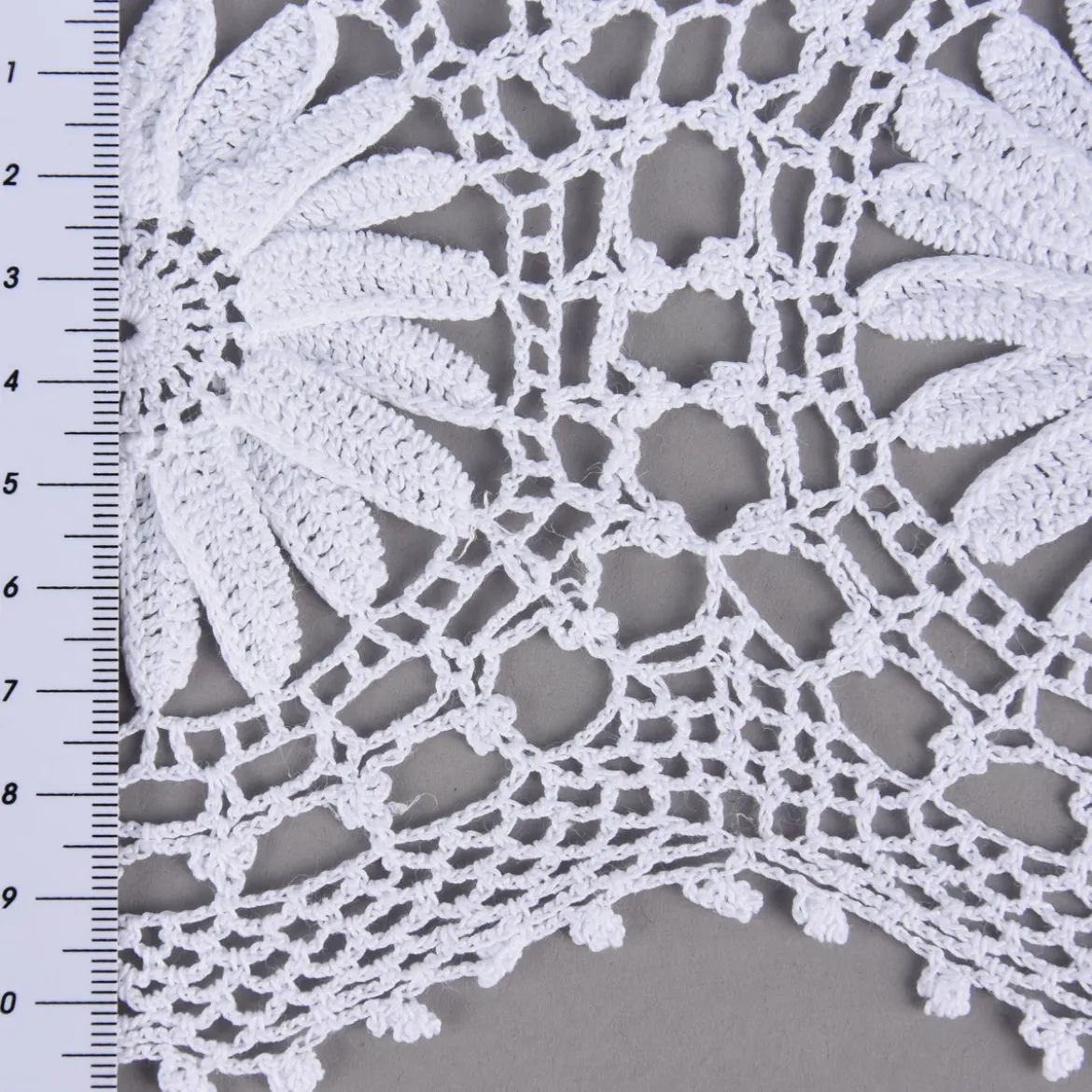 Häkelborte Häkelspitze Meterware Sonnenblume handgehäkelt 100% Baumwolle mercerisiert 15cm