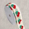 Häkelborte mit Kirschen ecru aus Baumwolle 5cm Breite