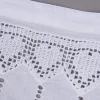 Häkelspitze Häkelgardine Panneaux Herzchen Meterware mit Schlaufen weiß 25cm Höhe