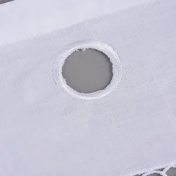 Häkelspitze Häkelgardine Panneaux Meterware Sonnenblume mit Durchzugslöchern weiß 25cm Höhe