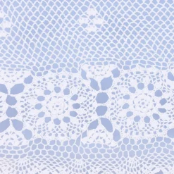 Häkelspitze Häkelgardine Panneaux Meterware Boho Mandalablume mit Tunneldurchzug weiß 45cm Höhe