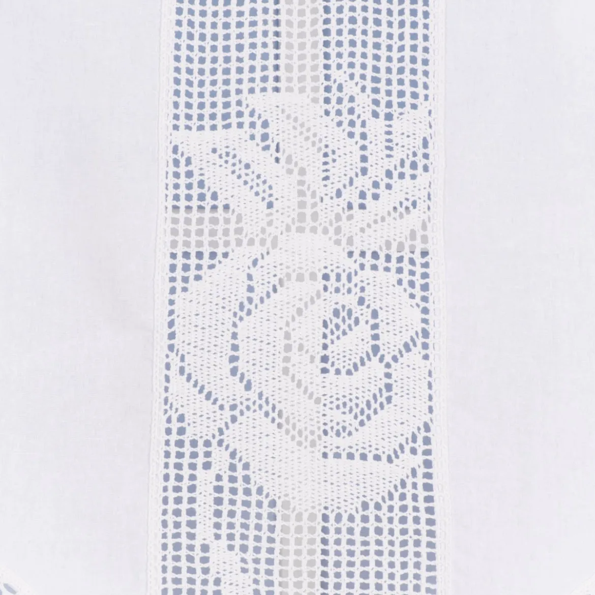 Häkelspitze Häkelgardine Scheibengardine mit Schlaufen und Häkeldetail Dreiecksabschluss Rose weiß 45x60cm