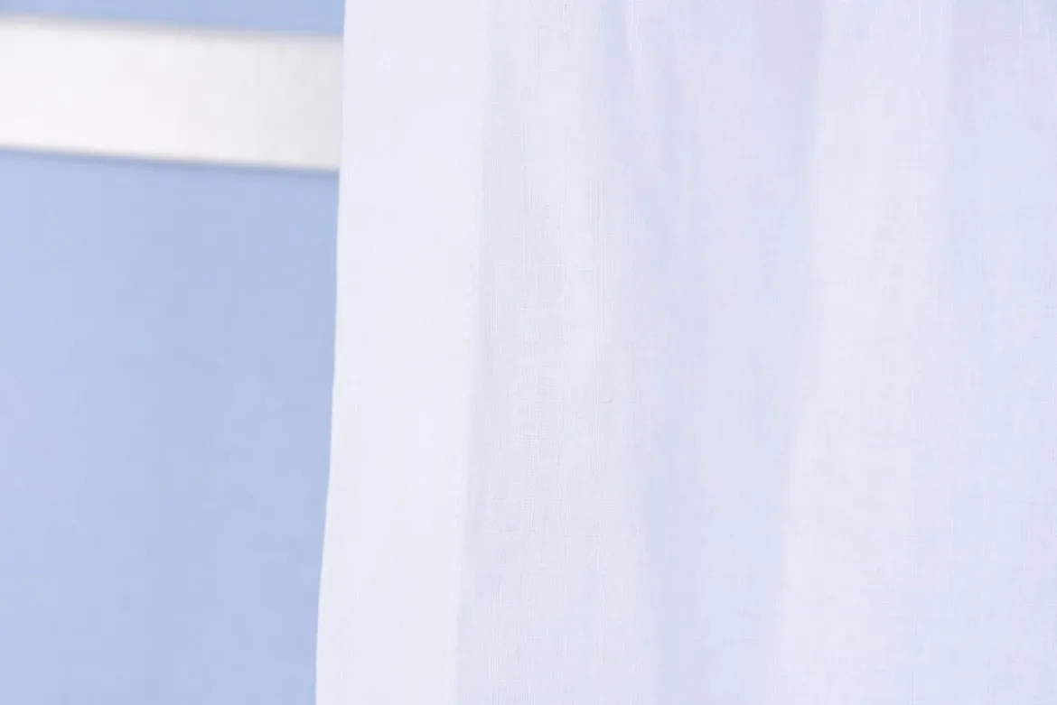 Häkelspitze Häkelgardine Seitenschal Sonnenblume mit Durchzugslöchern weiß 70x240cm