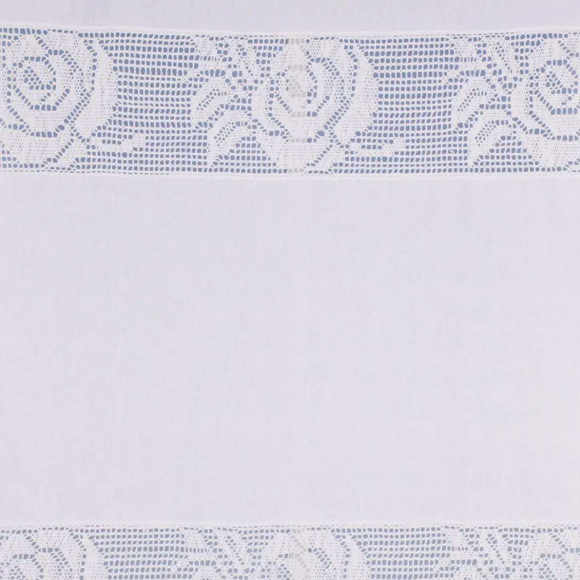 Häkelspitze Häkelgardine Seitenschal Rose mit Dreiecksabschluss mit Tunneldurchzug weiß 90x150cm