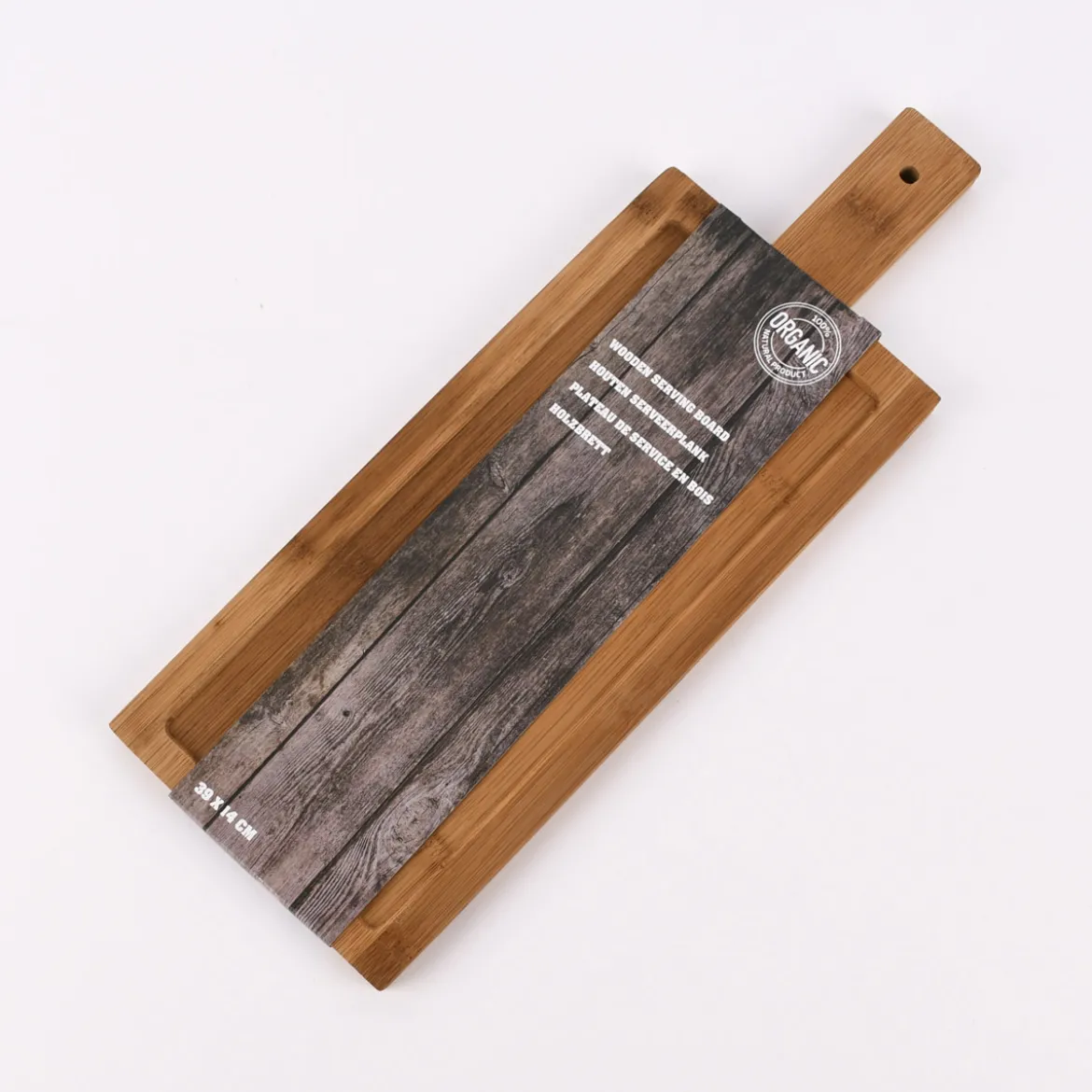 Holzbrett Holztablett Servierbrett mit Rahmen 39x14cm