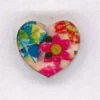 Holzknopf Herz 1,8x1,8cm Blume blau pink