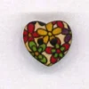 Holzknopf Maschinen waschbar Herz 1,5x1,5cm Boterbloem Blumen