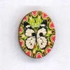 Holzknopf Maschinen waschbar 2,3x3cm Schmetterling creme grün