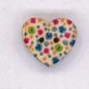 Holzknopf Maschinen waschbar Herz 2x2cm kleine Blumen blau pink grün
