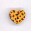 Holzknopf Maschinen waschbar Herz 1,8x1,8cm kleine Erdbeeren rot gelb