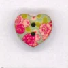 Holzknopf Maschinen waschbar Herz 1,8x1,8cm Hortensie türkis pink