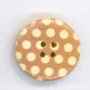 Holzknopf rund 30mm hellbraun Punkte beige