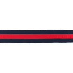 Hosenband Polyester leicht elastisch Streifen dunkelblau rot Breite: 3cm