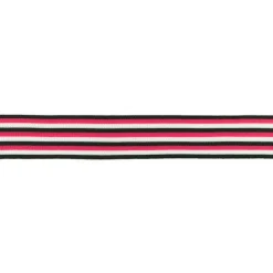 Hosenband Polyester leicht elastisch Streifen schwarz weiß pink Breite: 3cm
