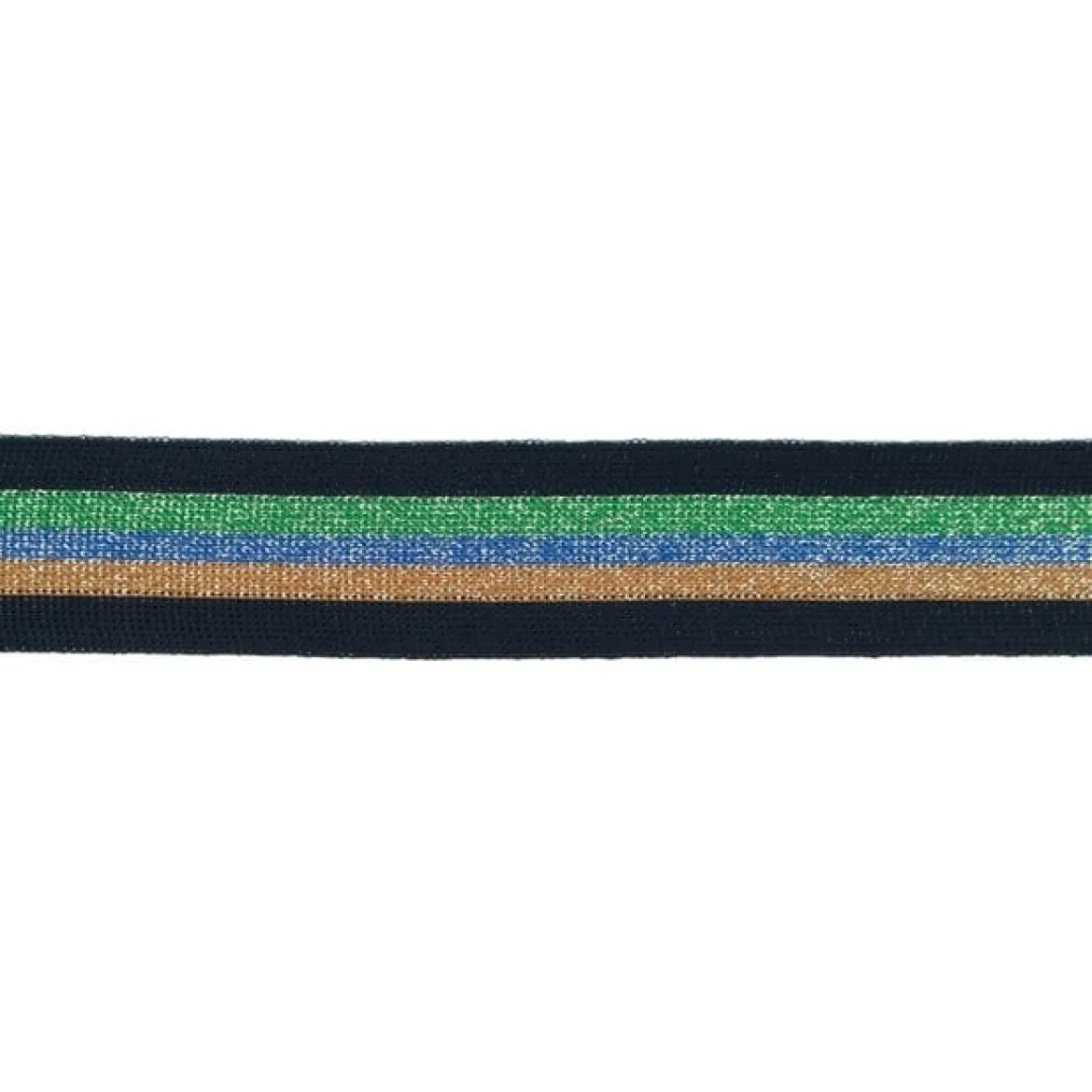 Hosenband Polyester leicht elastisch Streifen Glitzer schwarz grün blau braun Breite: 3cm