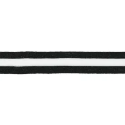 Hosenband Polyester leicht elastisch Streifen breit Glitzer schwarz weiß Breite: 3cm