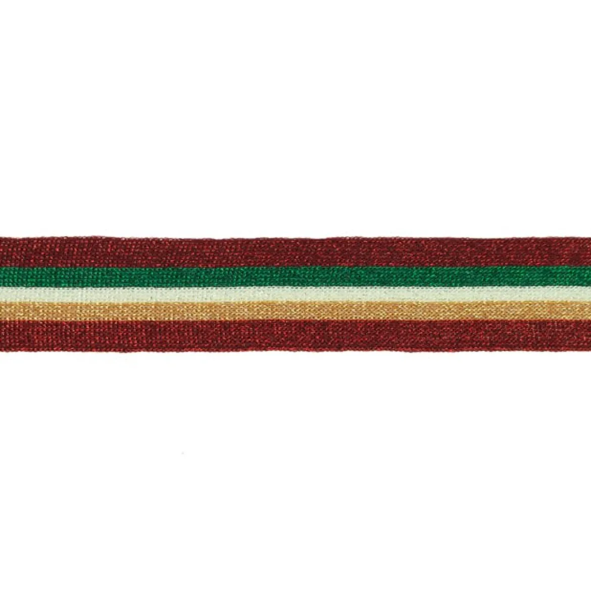 Hosenband Polyester leicht elastisch Streifen Glitzer rot grün weiß goldfarbig Breite: 3cm