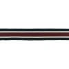Hosenband Polyester leicht elastisch Streifen schwarz weiß dunkelrot Breite: 3cm